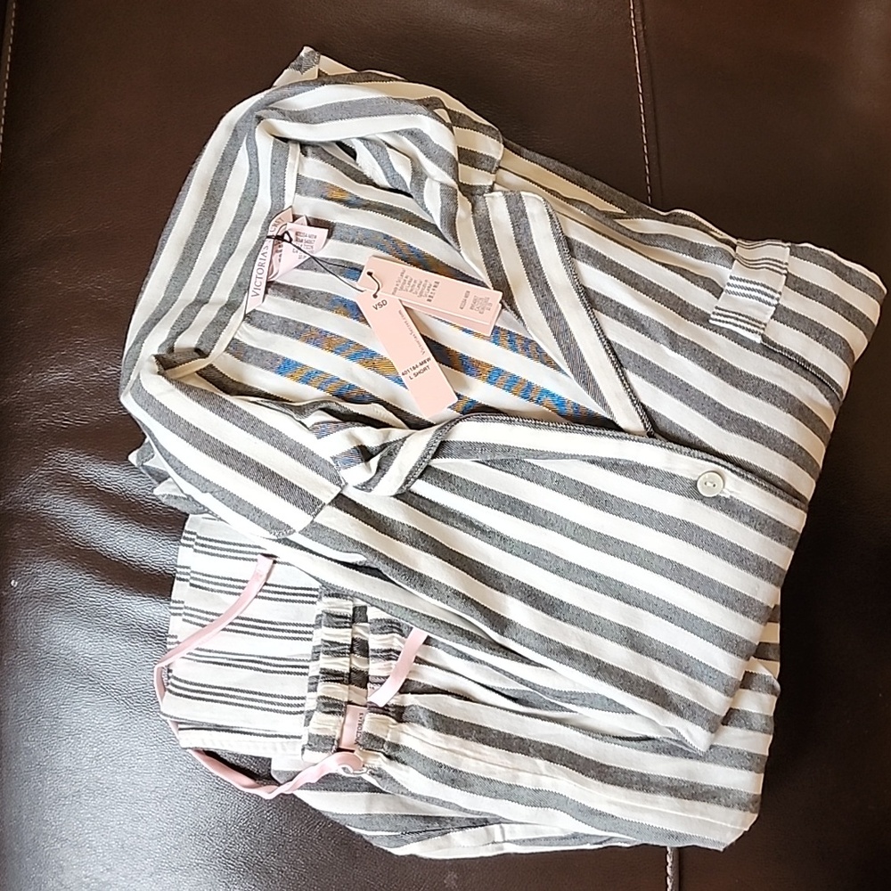 VS Gray Striped Pajama Set